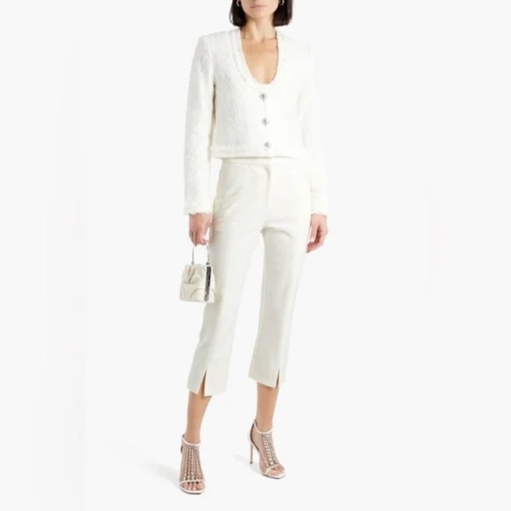 NWOT Derek Lam 10 Crosby Bianca Split Ankle Crop Pants Off White Size 4